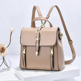 PU Leather Backpack Women Small Shoulder Bag Multifunctional