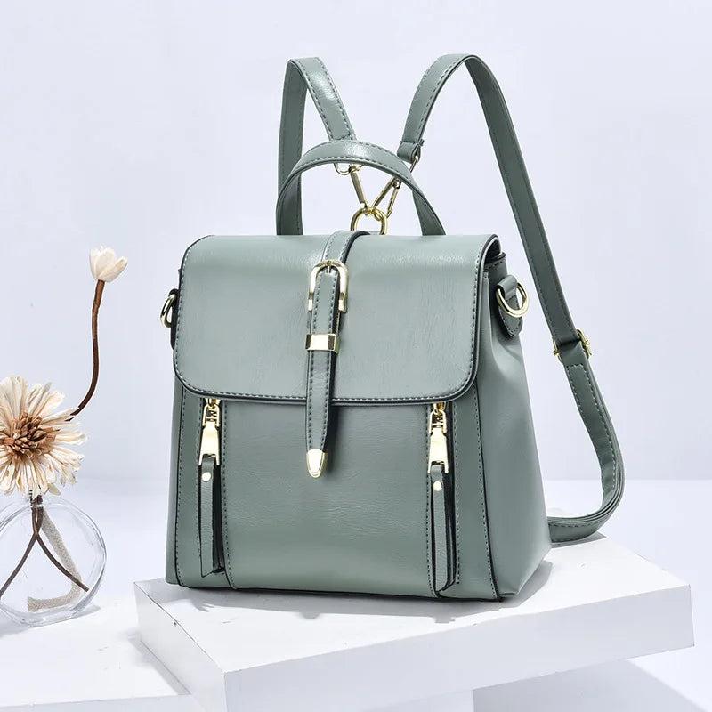 PU Leather Backpack Women Small Shoulder Bag Multifunctional