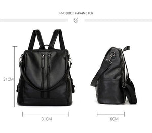 Women Casual Travel Backpack Large Capacity Leather Shoulder Bag