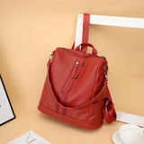 Women Casual Travel Backpack Large Capacity Leather Shoulder Bag
