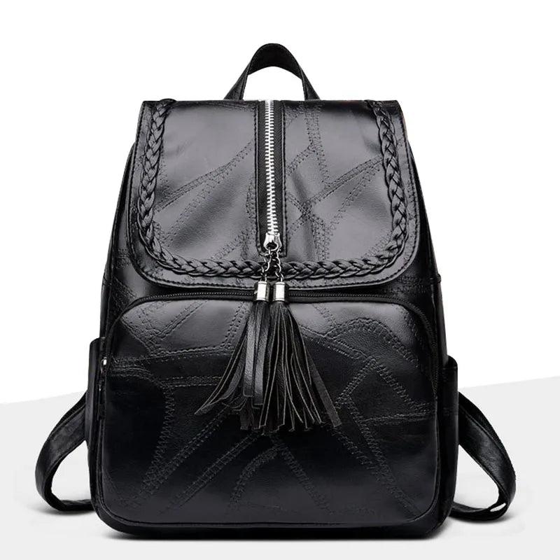 Women Casual Travel Backpack Large Capacity Leather Shoulder Bag