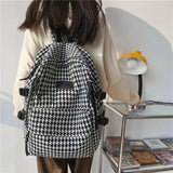 Women's Knit Backpack Ladies School Bag Female Large-capacity College Pattern