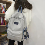 Women's Knit Backpack Ladies School Bag Female Large-capacity College Pattern