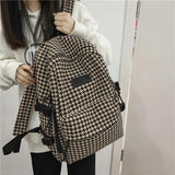 Women's Knit Backpack Ladies School Bag Female Large-capacity College Pattern