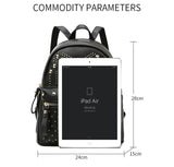 Rivet Women Backpack PU Leather Female Shoulder Bag Student Schoolbags