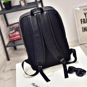PU Leather Double Bib Backpack for Men