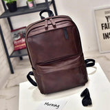 PU Leather Double Bib Backpack for Men
