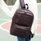 PU Leather Double Bib Backpack for Men