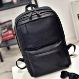 PU Leather Double Bib Backpack for Men