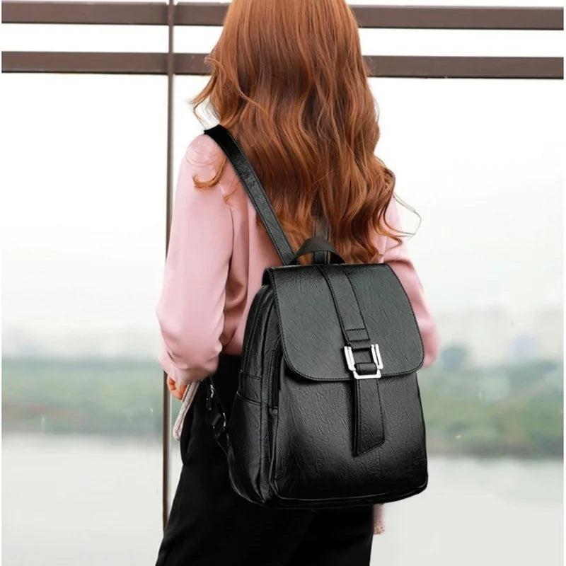 Women PU Leather Small Backpack School Shoulder Bag Pack Students Backpack