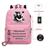 Wednesday Addams Girls Backpack USB Charging Rucksack Student Shoulder School Ba