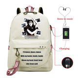 Wednesday Addams USB Charging School Backpack Harajuku Girls Boys