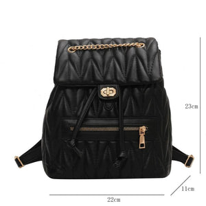 Women Leather Backpacks Sac Preppy Style School Backpack Lattice Ladies Bagpack
