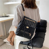 Women Leather Backpacks Sac Preppy Style School Backpack Lattice Ladies Bagpack