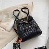 Women Leather Backpacks Sac Preppy Style School Backpack Lattice Ladies Bagpack