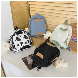Women Small Backpack Solid Preppy Style Students School Bags Casual Nylon