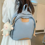 Women Small Backpack Solid Preppy Style Students School Bags Casual Nylon
