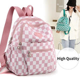 Plaid Printing Travel Women Backpack Casual Double Shoulder Bags