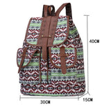 Vintage Ethnic Backpack Drawstring Bohemia Rucksack Canvas School Travel