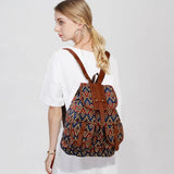 Vintage Ethnic Backpack Drawstring Bohemia Rucksack Canvas School Travel