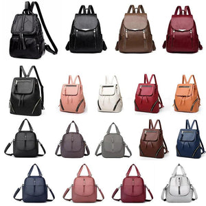 Women's Large Capacity PU Leather Backpack