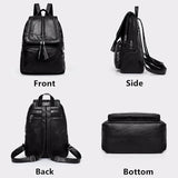 Women's Large Capacity PU Leather Backpack