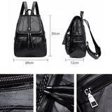 Women's Large Capacity PU Leather Backpack