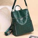 Multifunction Woven Pattern Leather Backpack for Women