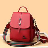 Women's PU Leather Backpack Casual College Style Travel Bag