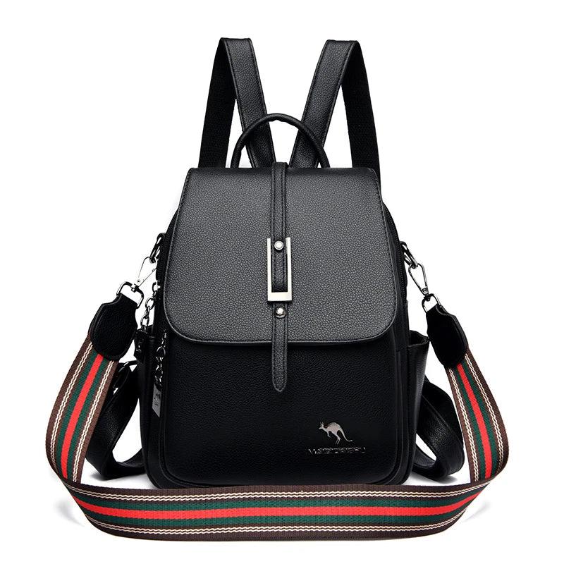 Women's PU Leather Backpack Casual College Style Travel Bag