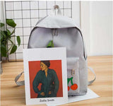 3PCS Canvas Backpacks Shoulder School Bags Travel Bag Rucksacks Student Mochila