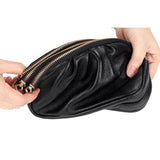 Women Leather Shoulder Bag Tri-zipper Crossbody High Small Purse