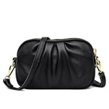 Women Leather Shoulder Bag Tri-zipper Crossbody High Small Purse