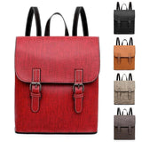 Women's PU Leather Backpack School Travel Rucksack Laptop Satchel