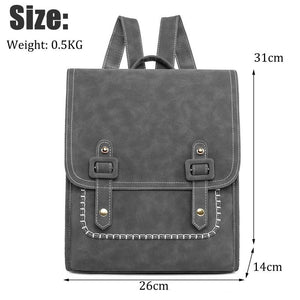 Preppy Style Women Leather Backpack