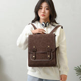 Preppy Style Women Leather Backpack