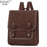 Preppy Style Women Leather Backpack