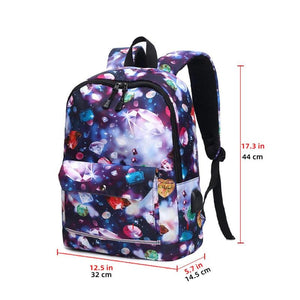 Nylon Waterproof Bow Print Backpack Large Capacity School Bag