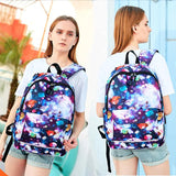Nylon Waterproof Bow Print Backpack Large Capacity School Bag