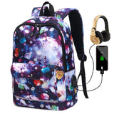 Nylon Waterproof Bow Print Backpack Large Capacity School Bag