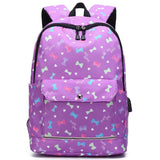Nylon Waterproof Bow Print Backpack Large Capacity School Bag