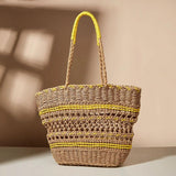 Women Handbag Hollow Woven Large Straw Tote Bag Shoulder Bag