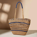 Women Handbag Hollow Woven Large Straw Tote Bag Shoulder Bag