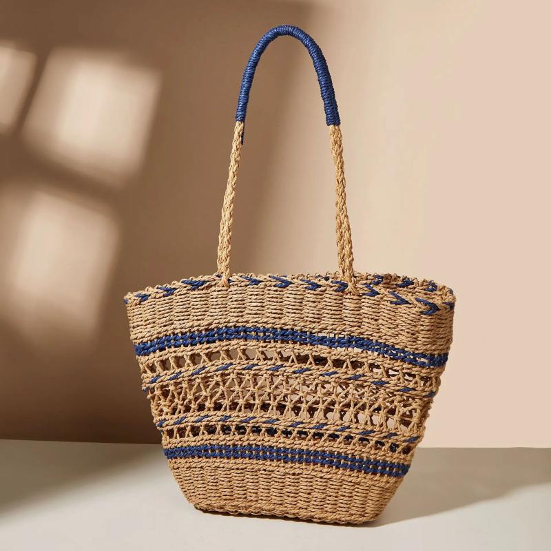 Women Handbag Hollow Woven Large Straw Tote Bag Shoulder Bag