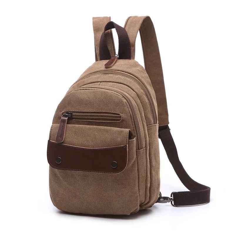 Women Small Canvas Backpack Lady Leisure Travel Bag