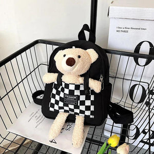 Bear Canvas School Bags For Kids Kindergarten SchoolBags