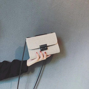 Striped Messenger Bag Chain Shoulder Bag Women's Handbag
