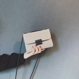 Striped Messenger Bag Chain Shoulder Bag Women's Handbag