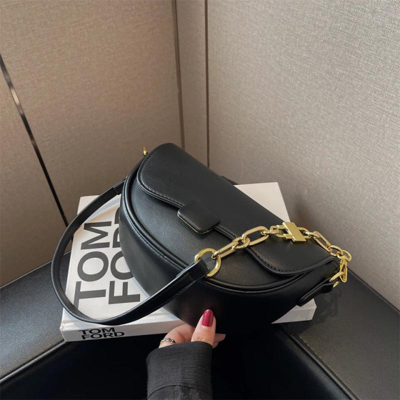 Leather Round Crossbody Bag for Women
