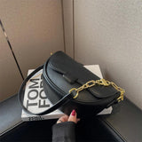Leather Round Crossbody Bag for Women